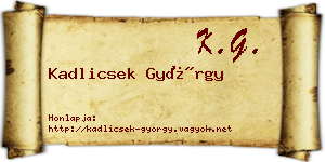 Kadlicsek György névjegykártya