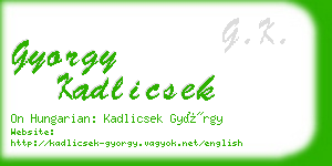 gyorgy kadlicsek business card